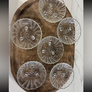 Clear Candy dish set of 6 vintage